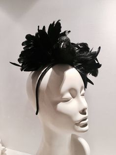 "Black Bird fascinator- Halloween- Feather Headband- Kentucky Derby- Ravens- Crow- Horse race- Mad Hatter Hello, I have one made so it can ship within a day or two. This fascinator is perfect to add whimsy and is just so fun you'll be the life of the party. A great conversation piece Most people while talking to you don't notice the bird at first and then all of a sudden they say,\" oh my God you have a bird on your head !\" This black feather fascinator has a black feather bird with a puff of b Black Costume Hats For Royal Ascot Party, Black Top Hat With Structured Crown For Party, Black Feathered Fascinator For Kentucky Derby, Party Fascinator With Matching Headband And Pinched Crown, Black Party Fascinator With Structured Crown, Adjustable Black Headpiece For Royal Ascot, Adjustable Black Top Hat For Party, Feathered Evening Headpieces For Carnival, Evening Carnival Headpieces With Feathers