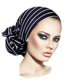 Black Head Scarf, Blue Headscarf, Chemo Head Scarf, Turban Wrap, Hair Snood, Head Scarf Tying, Chemo Hat, Twist Headband