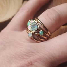 Brand New Abalone Shell Opal Yellow Gold Plated Ring. Size 8 New To Poshmark? Use Referral Code Kimberlyn222 To Receive $10. Pear Wedding Ring, Luxury Wedding Rings, Red Stone Ring, Silver Rings Simple, Purple Rings, Princess Ring, Classic Engagement Rings, Ring Color, Pink Ring