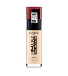 Exp2025 L'oreal Infallible 24HR Fresh Wear Foundation #400 Pearl Unsealed. Infallible Foundation, Make Up Foundation, Loreal Paris Infallible, Lightweight Foundation, Cosmetics Ingredients, Beauty Sponge