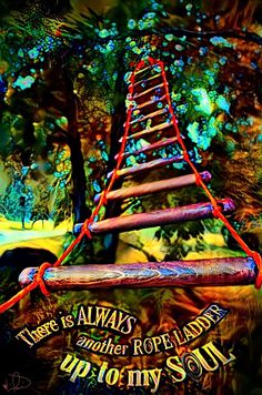 there is always another rope ladder up to my soul art print by jq designs