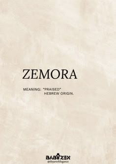 the cover for zemora, featuring an image of a woman's face