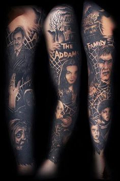 the addams on this sleeve are all different styles and sizes, but one is not in color