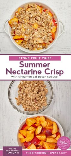 the cover of stone fruit crisp summer nectarine crisp with cinnamon oatmeal and peaches