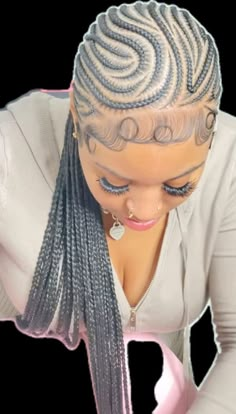 Silver And White Hair, Lemonade Braids Hairstyles, Cornrows Braids For Black Women, Rich Rich, Braided Hairstyles For Black Women Cornrows, Feed In Braids Hairstyles, Cute Braided Hairstyles, Braided Cornrow Hairstyles, Cute Box Braids Hairstyles