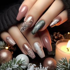 Christmas Nails Winter, Thumb Tattoos, Nails Winter, Side Tattoos, Nails Magazine, Nails On Fleek, Nails Ideas, A Holiday, Swag Nails