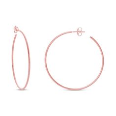 These fabulous open hoop earrings for her make a bold addition to any outfit. The 14K rose gold earrings are approximately 40mm in diameter and secure with friction backs. Gold Layered Bracelets, Neil Lane Engagement Rings, Pearl Diamond Jewelry, Cross Jewelry Necklace, Fan Jewelry, Jewelry Advice, Diamond Wedding Rings Sets, Open Hoop Earrings, Cross Jewelry