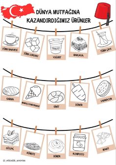 an image of food hanging on clothes pins