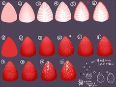 the different shapes and colors of strawberries