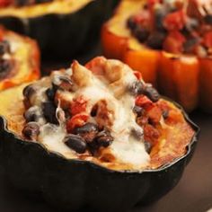 baked sweet potatoes with black beans and cheese