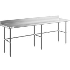 a stainless steel table with two legs on each side and one end at the top