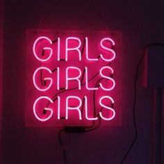 a neon sign with the words girls in it