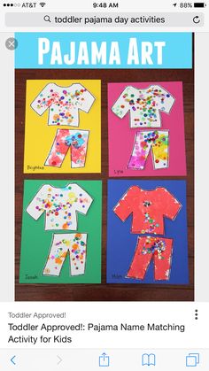 an image of paper doll clothes made to look like children's pajama art