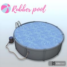 an inflatable swimming pool with the words rubber pool above it