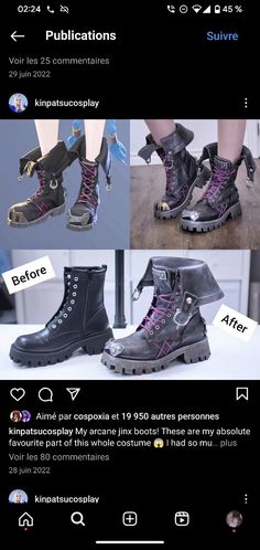 Jinx Fashion Style, Diy Jinx Cosplay, Jinx Style Clothes, Jinx Art Style, Jinx Boots Arcane, Jinx New Outfit, Vi Inspired Outfits Arcane, Arcane Outfits Ideas, Arcane Clothing Style