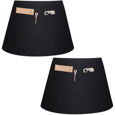 two black lampshades with zippers on them