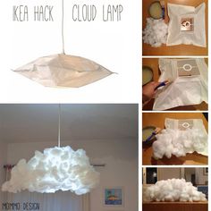 the process for making a cloud lamp is shown