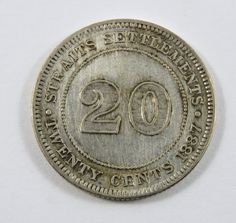 an twenty cent coin with the number twenty on it