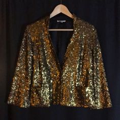 Lucky Gold Jacket Make An Offer. Gold Long Sleeve Blazer For Winter, Gold Long Sleeve Outerwear For Spring, Chic Gold Long Sleeve Blazer, Chic Holiday Outerwear For Night Out, Formal Long Sleeve Outerwear For Party Season, Elegant Long Sleeve Outerwear For Party Season, Evening Long Sleeve Fall Outerwear, Glamorous Long Sleeve Holiday Outerwear, Chic Gold Blazer For Night Out