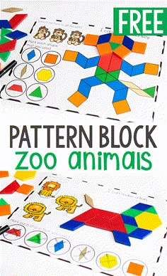 this free pattern block zoo animals activity is perfect for toddlers to practice their skills