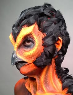 This one is worth tweeting about! Beautiful job from our Special Effects class! Makeup Artist- Micaela Fischer Model- Momoko Chang Cinema Makeup School, Bird Makeup, Spfx Makeup, Animal Makeup, Movie Makeup, Theatre Makeup, Special Makeup