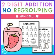 two digit addition no regroup worksheet for kids to practice numbers and counting