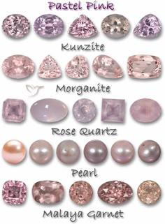 Pastel Colored Gemstones - Let our guide help you choose Bp Jewelry, Gemstone Colours, Purple Gemstones, Pastel Jewelry, Gemstones And Crystals, Jewelry Knowledge, Crystal Colors, Gemstone Art