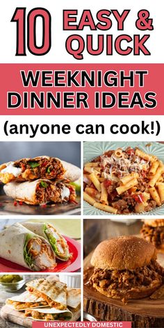 easy and quick dinner ideas with text overlay