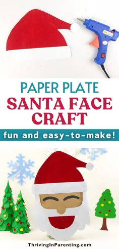 paper plate santa face craft for kids and easy to make it is perfect for christmas