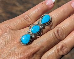 Navajo Culture, Native American Rings, Navajo Turquoise, American Culture, Native American Culture, Sterling Jewelry, Kingman Turquoise, Genuine Turquoise, Native American Jewelry