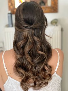 Blue Bridal Shower, Half Up Half Down, Civil Wedding, Half Up, Bridal Hair, Wedding Inspo, Wedding Hairstyles, Bridal Shower, Hair Makeup