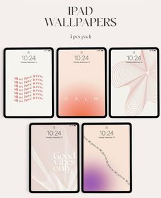 four ipad wallpapers with different designs