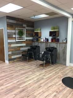 the salon is clean and ready for customers to take their haircuts off in