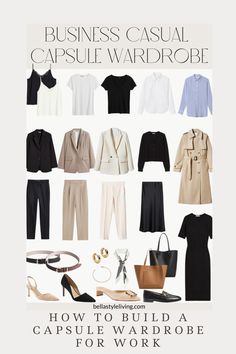 Parisian Office Style Work Outfits, Business Casual Capsule Wardrobe, Business Casual Capsule, Casual Capsule Wardrobe, Wardrobe For Women, Minimalist Wardrobe Capsule, Workwear Capsule Wardrobe, Business Casual Dress Code, Capsule Wardrobe Women