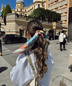 Scarf Aesthetic, Back Pose, Blonde Hair Looks, Casual Day Outfits, Good Hair Day, Scarf Hairstyles, Girly Photography, Hair Day