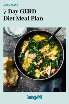 If you're among the 20% of U.U. adults who struggle with GERD, follow this 7-day GERD meal plan to learn what foods to focus on and what to limit. #healthymealplans #healthyrecipes #mealplan #mealplanideas #mealplanning #mealprep Gerd Meal Plan Recipes For, Gastrointestinal Diet Recipes, Foods To Eat When You Have Gerd, Chicken Recipes For Gerd Diet, Gerd Instant Pot Recipes, Meal Plan For Gerd, Gerd Diet Recipes Crock Pot, Diet For Gerd Easy Recipes, Gerd Healing Diet