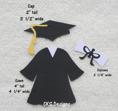 graduation cap and gown cut out from felt