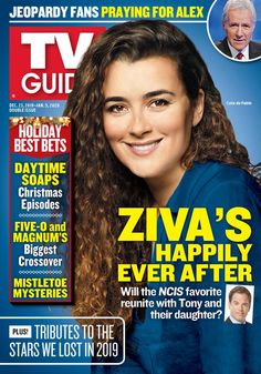 the cover of tv guide magazine featuring ziva's happily everafter, with an image of her smiling face