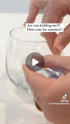 a person is placing something in a glass with the words are you riding me? how cute for summer?