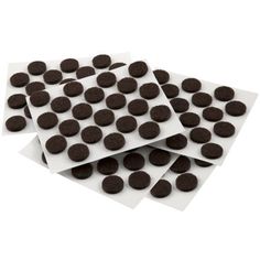 four pieces of white and black chocolate chip stickers