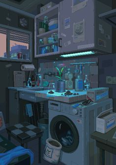 https://x.com/waneella_?t=3tVW8cFL8rirS4ovL-Bmug&s=09 Cyberpunk House, Noir Detective, Lo-fi Aesthetic, Pixel Art Background, Futuristic Interior, Sims House Design, Low Poly Art, Pixel Art Design, Cool Wallpapers Cartoon