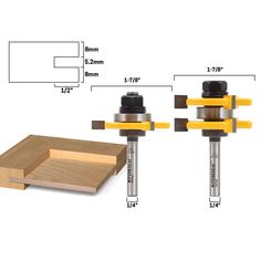 two routers are shown next to each other with measurements for the holes in them