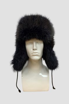 Fox Fur Trooper Winter Hat in Cobalt Color Outdoor Winter Activities, Trooper Hat, Grey Fur, Red Fox, Winter Activities, Fur Pom Pom, Real Fur, Fox Fur, Cobalt Blue