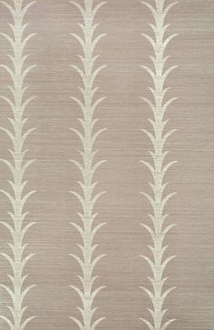 a beige and white wallpaper with small leaves on the side, in an elegant pattern