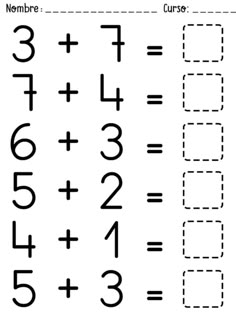 an addition worksheet with numbers and symbols for children to practice their math skills