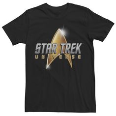 the star trek logo on a black t - shirt