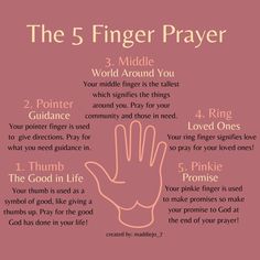 the 5 finger prayer for beginners to learn how to use it in order to teach them