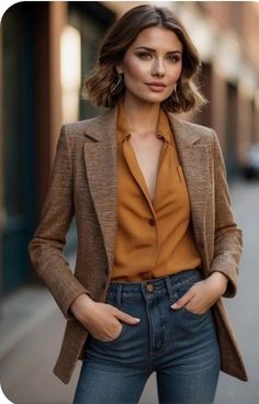 Autumn Outfit Ideas, Denim Chic, Classy Fashion, Fashion Mistakes, Blazer Outfits, Autumn Outfit, Style Mistakes, Casual Fall Outfits, Work Attire