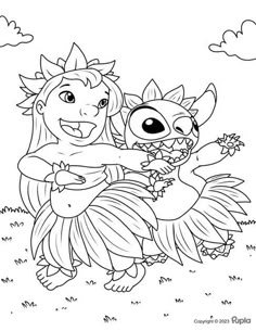 the little mermaid and her friend are playing with each other coloring pages for kids, coloring sheets