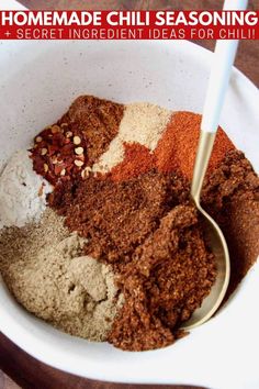 a bowl filled with different types of spices